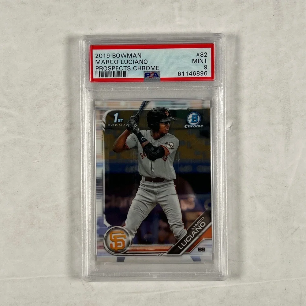 2019 Bowman Chrome Marco Luciano Prospects 1st Bowman PSA 9 Mint #BCP-82 Giants
